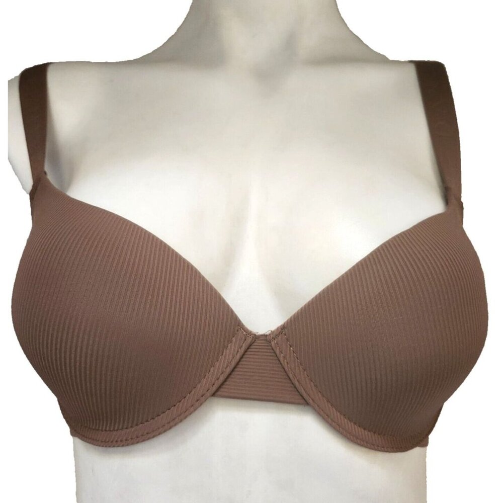 Size 34C Danskin Intimates Bra Brown Padded Push Up Underwire NEW